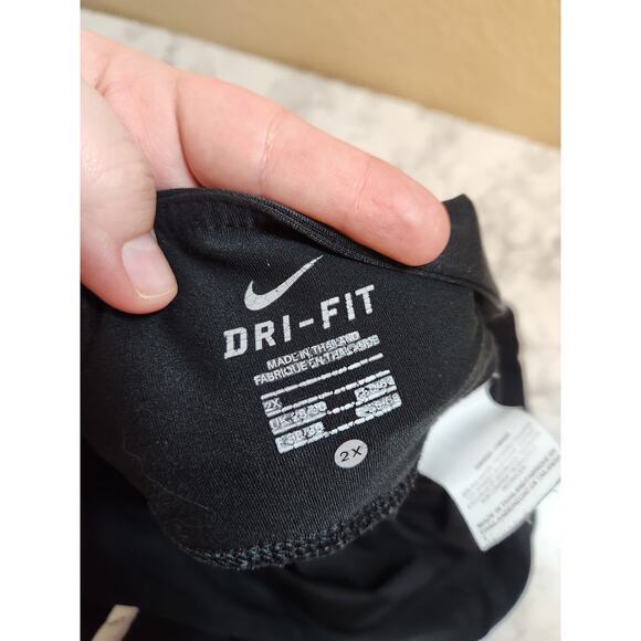 Nike Dri Fit Womens Black Solid Stretch Elastic Waist High Rise Leggings Size 2X - Picture 3 of 7